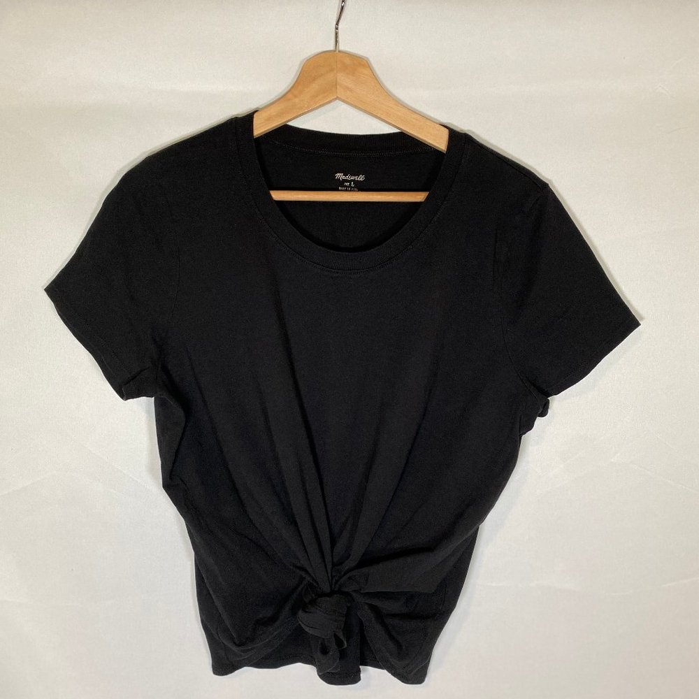 Madewell Tie Front Tee (Black)